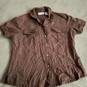 Jaclyn Smith Chocolate Short Sleeve Shirt